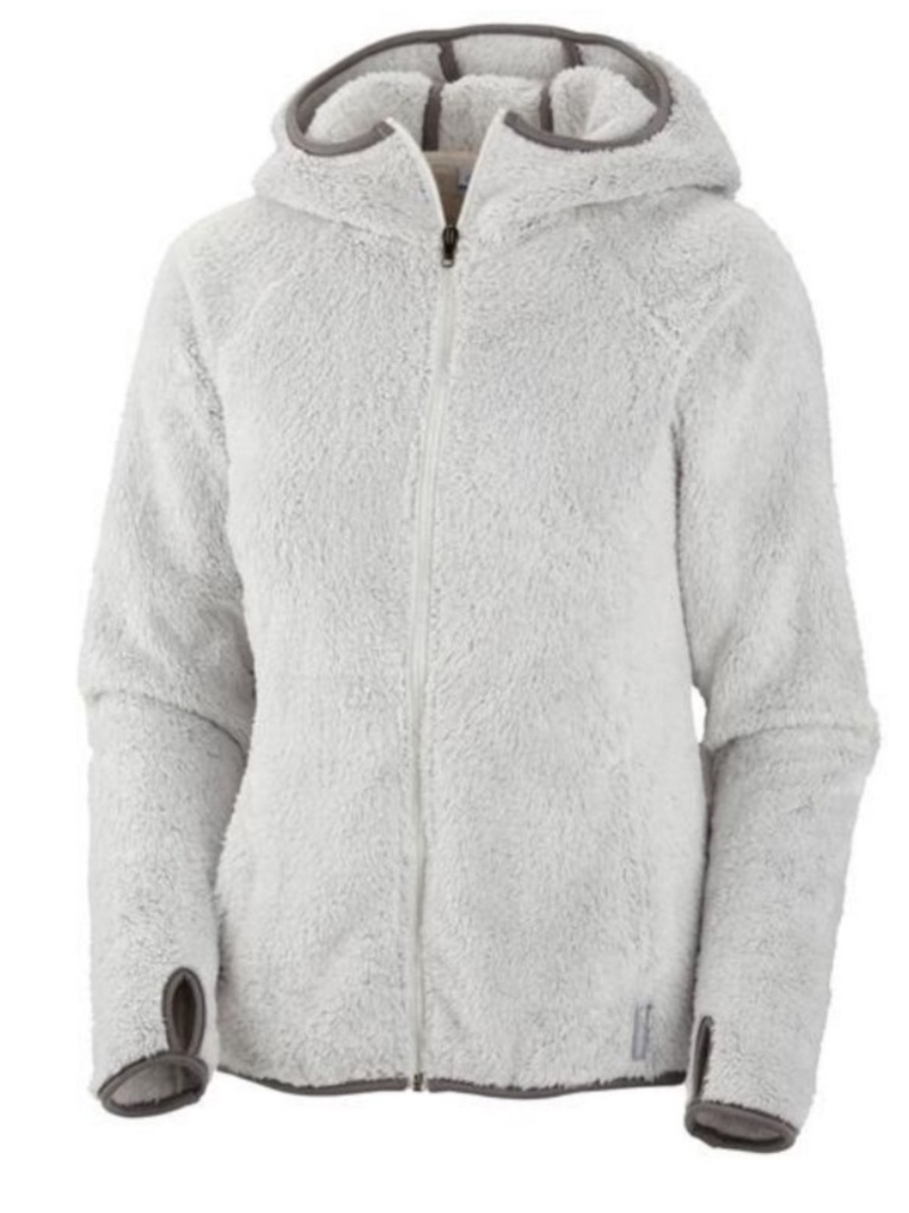 Columbia Light Grey Double Plush II Full Zip Hoodie Jacket Small